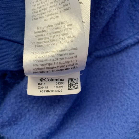 Columbia Benton Springs Full Zip Fleece Jacket Size Large Blue Zip Pockets - Picture 7 of 7